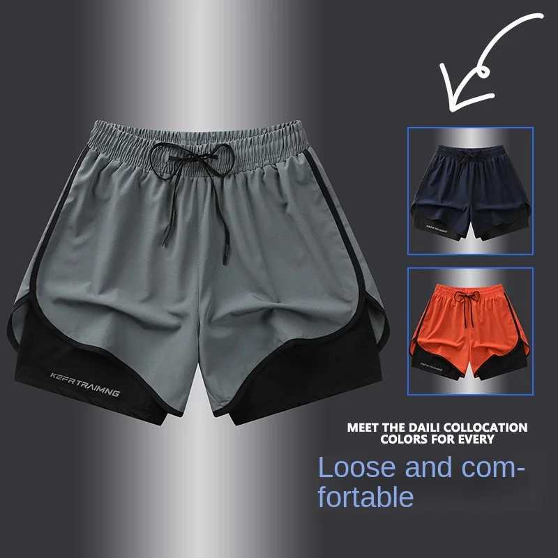 S-5XL NASA GISS Sports Three Piece Pants Summer Popular Anti glare Double layered Sports Shorts for Men and Women Couples RuT250304