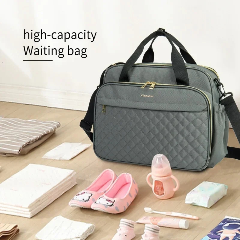 Waterproof Diaper bag black Nappy bag large capacity travel bag multifunctional pregnant and baby stroller bag type 250304