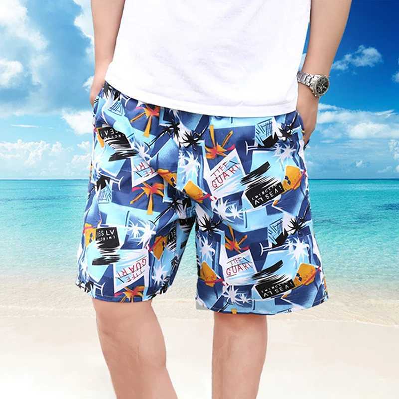 New Mens Summer Swim Shorts Plus Size For Men Flower Printed Beach Shorts gym Short Pants Swimming Surfing Borad ShortsT250304