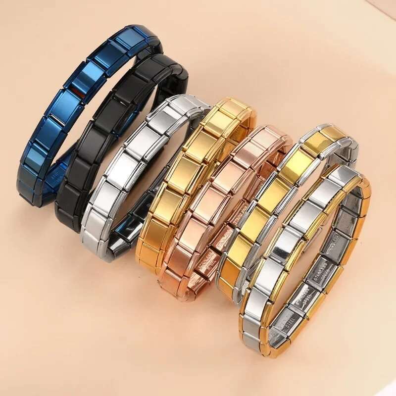 CONCEPT 2024 New Popular Fashion Italian Module Charm Fit 9mm Bracelet Stainless Steel ks Jewelry Making