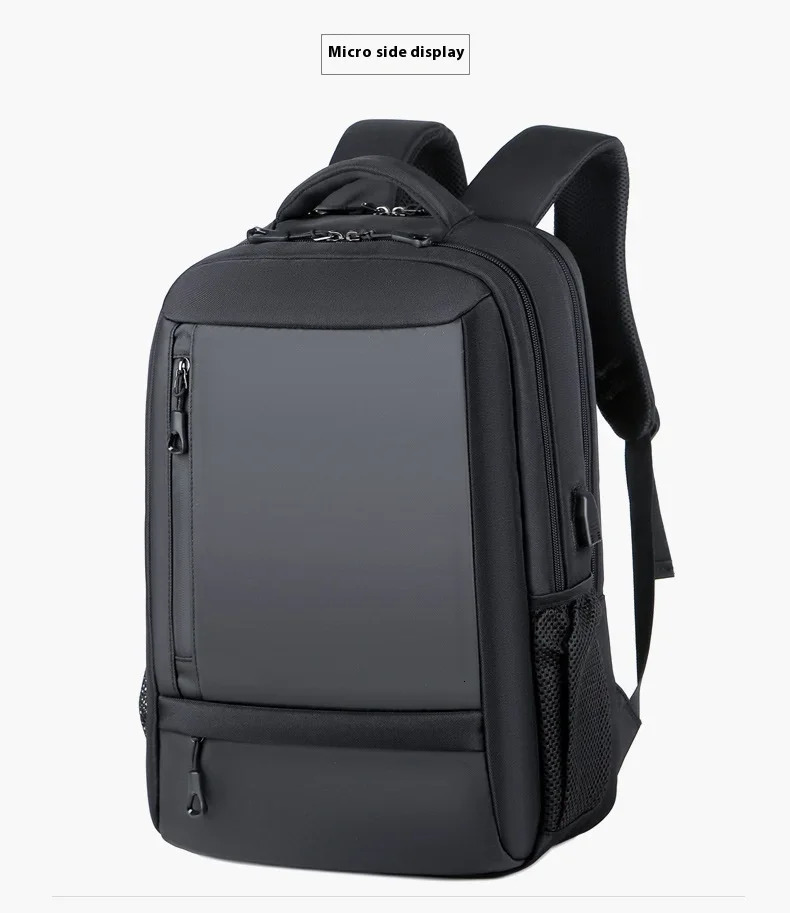 Ship from US Mens Multifunctional Computer Backpack Simple Waterproof Large Capacity Womens Travel Bag Suitcase USB Charging 250304FBB
