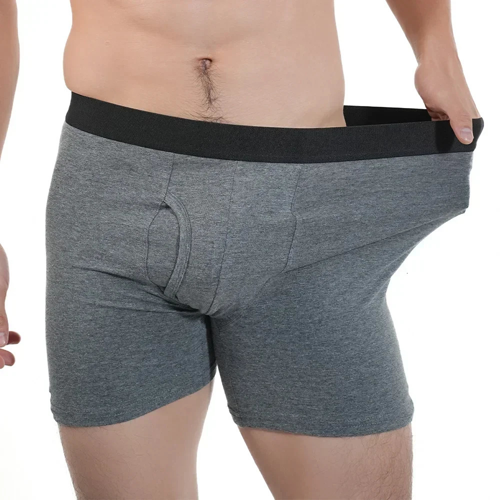 Men Mid-Long Boxer Shorts Sport Underwear Cotton Underpants Sexy Boxershorts Breathable Panties Large Boxers Hombre Mens Gifts 250303