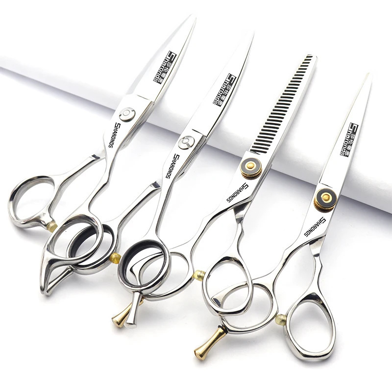 Professional Left Hand Barber Scissors 5.5-inch 6-inch Hairdressing Shop Hairdressing Specialist Flat Cutting Teeth Cutting Set. 250304