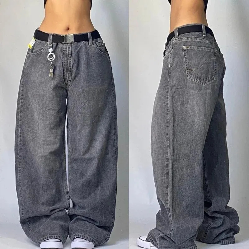 Street Vintage Jeans Y2K Harajuku Wash Blue Multiple pockets Baggy Jeans Denim Pants Mens Womens High Waist Wide Trousers 250228