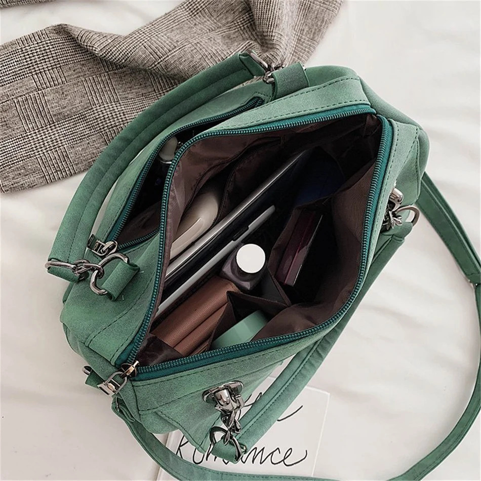 Matte Ladies Handbag Scrub Womens Shoulder Crossbody Bag Female Boston Hand PU Leather Casual Tote y Travel Handbags 250303