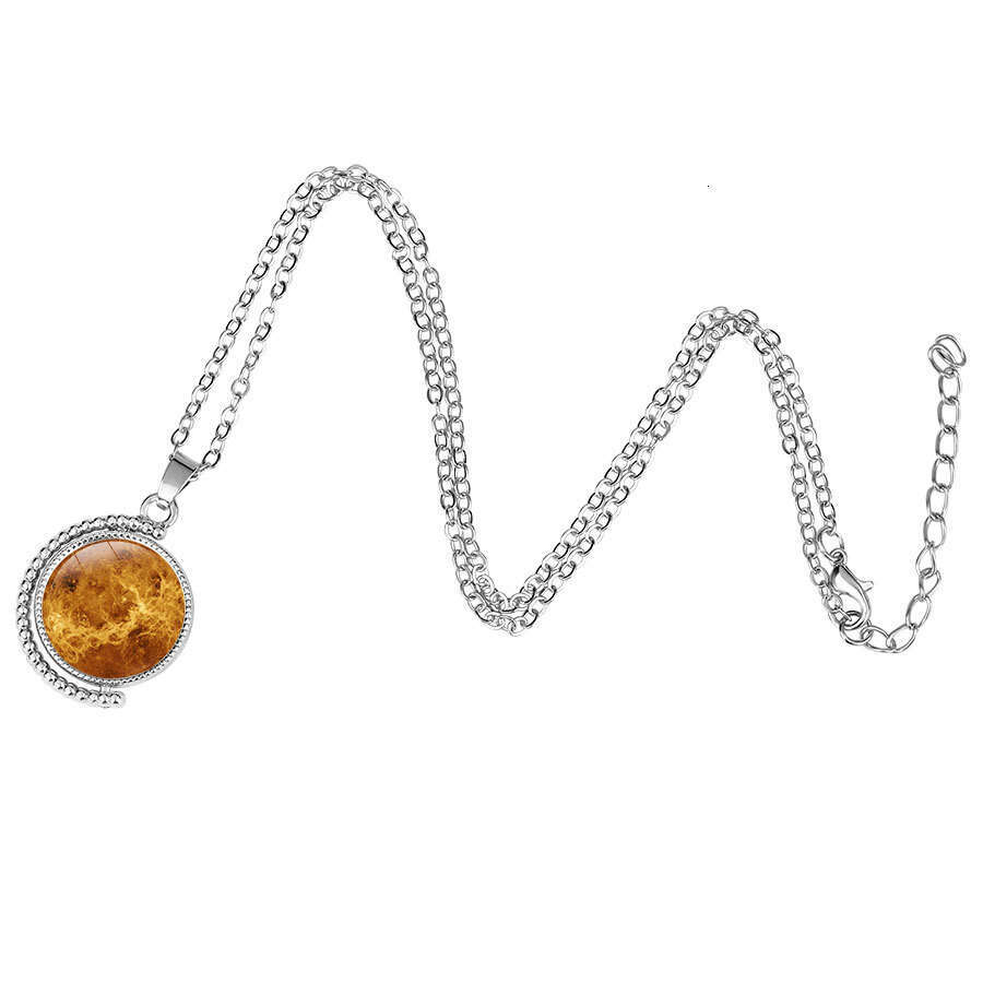 Eight Planets Double sided Rotating Pendant Creative Universe Solar System Guardian Starry Sky Luminous Necklace