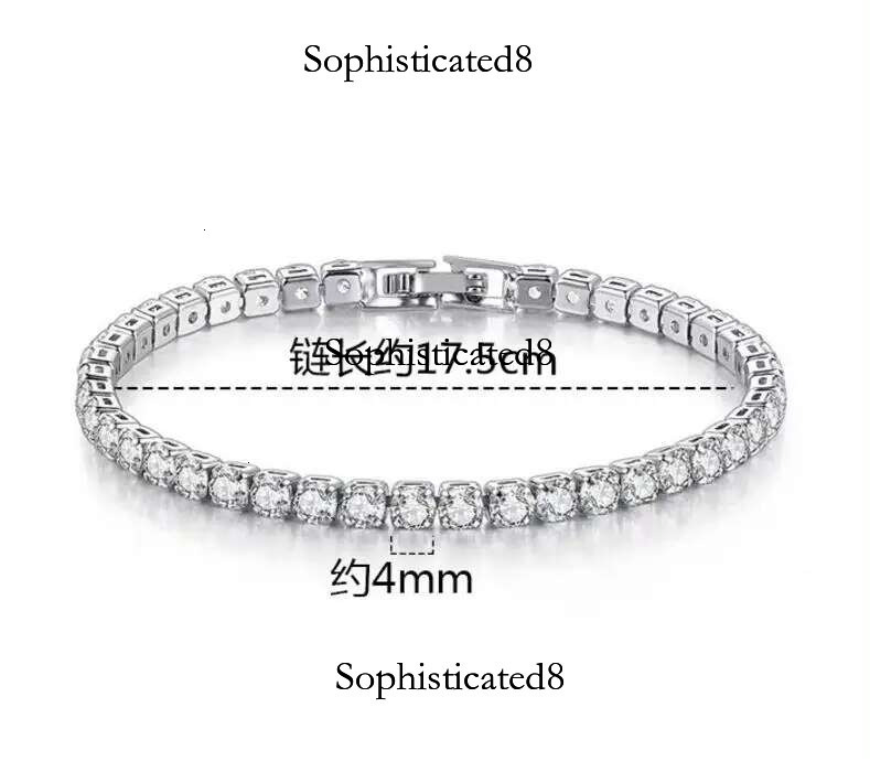 3/4/5/6.5mm Moissanite Tennis Bracelets for Women Men Sterg Sier D Color VVS1 Dia Bracelet with Gra Certificate