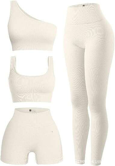 Yoga outfit for women short sleeved sports fiess Pilates training suit top, high-end four piece set, 2025 temperament versatile new trendy clothing in