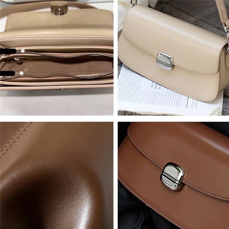 Burminsa 3 Layers Genuine Leather Underarm Shoulder Bags For Women 2025 Designer Crossbody Purses Saddle Ladies Handbags