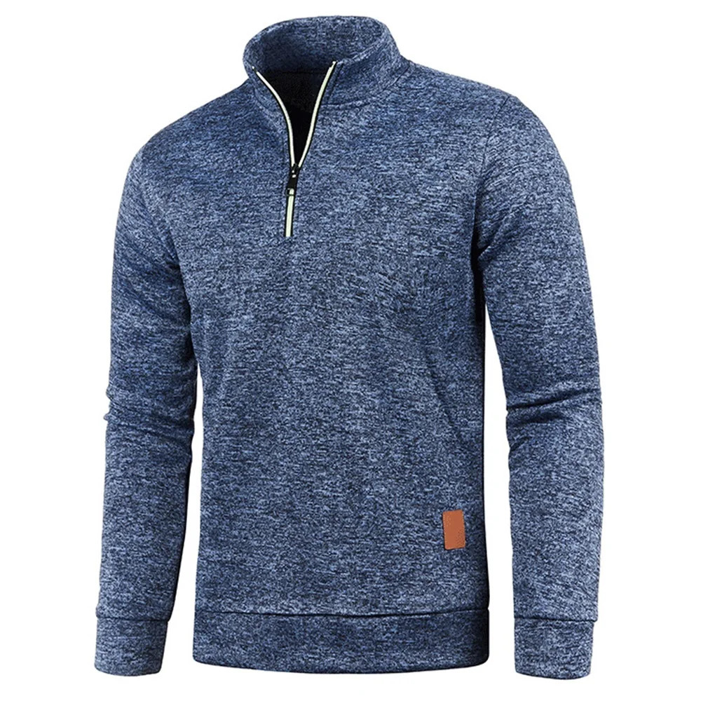 Mens Sweatshirts Half Zipper Pullover Male Long Sleeve Flleece Sweater Standcollar Snowflakes Hoodies Clothes 250304