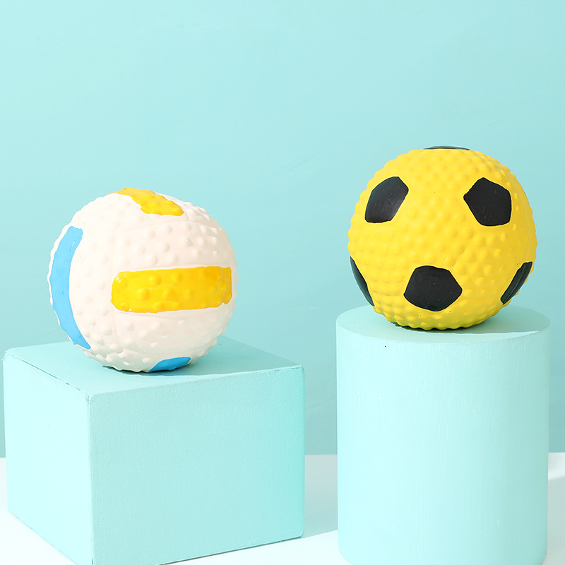 Dog Chew High Elasticity Cotton Filling Quality Latex Ball Football Volleyball Rugby Sound Pet Toy