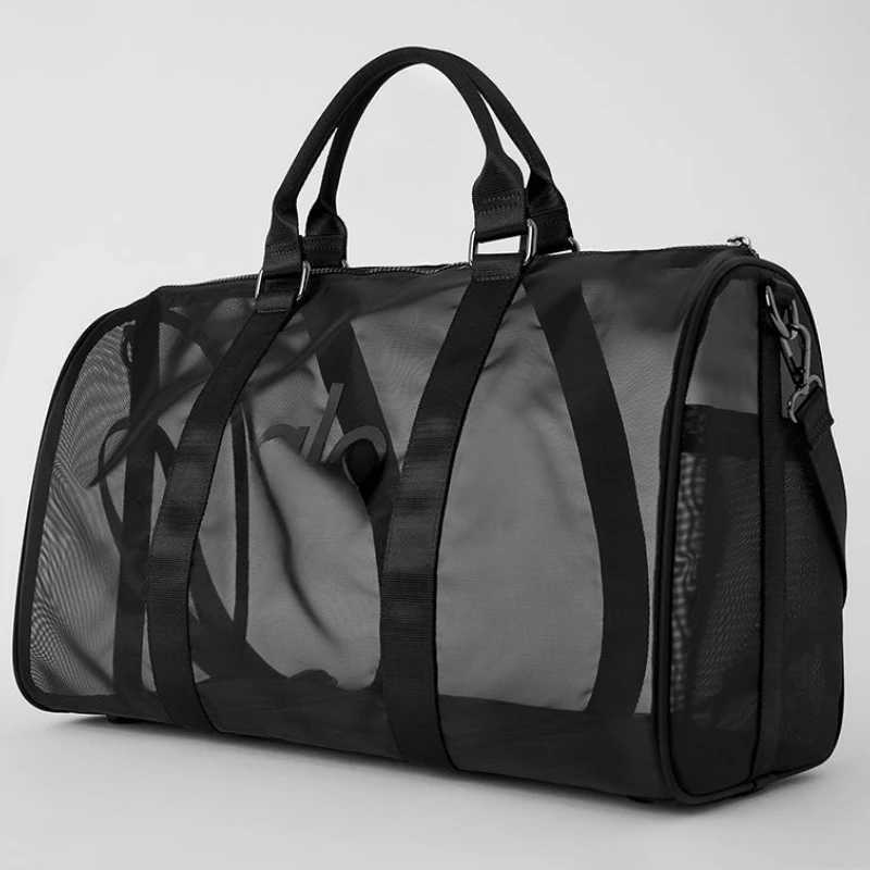 Fashion Yoga Transparent Mesh Bag Luggage Bag Yoga Fitness Bag Sports Womens Bag Outdoor Fitness Bag Travel Diagonal Cross Bag Y250304