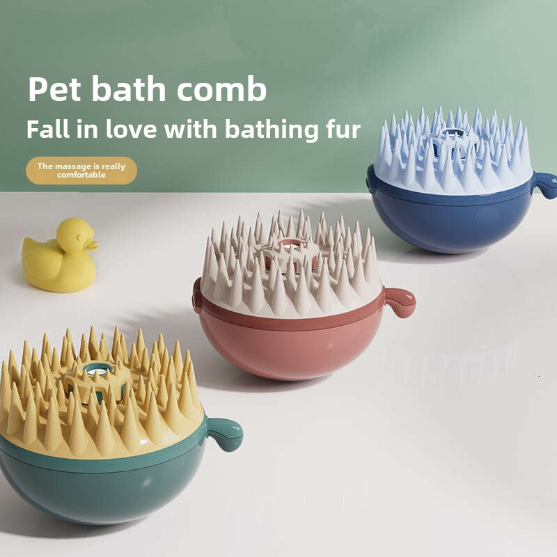 Cute Pet Pufferfish-inspired Dry and Wet Dual-function Brush: Ideal for Cleaning Dogs and Bathing Cats