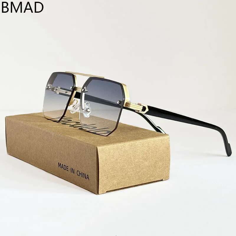 2025 Vacation For Men Semi-Rimless Sunglasses Vintage Glasses Trending Oculos Gafas De Sol Dropshipping Trendy Lentes