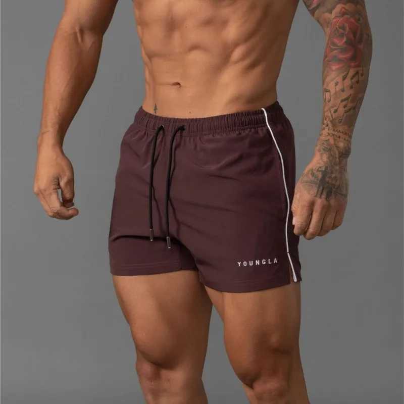 YA New Summer Mens Shorts Jogger Gym Sports Fitness Running Basketball Training Beach Shorts Quick Drying Breathable ShortsT250304