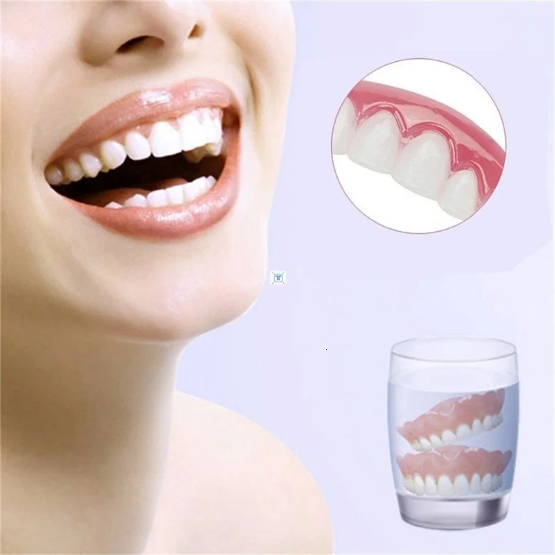 False Teeth Silicone Upper Lower Veneers Dentures Paste Fake Teeth Braces Perfect Laugh Veneers Comfortable Teeth Orthodontic Ma 250228