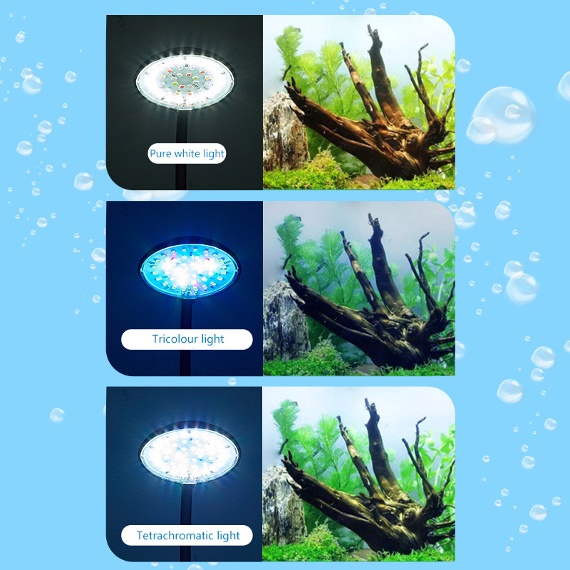 5W/7W USB-Plug Aquarium Mini Led Lamp 360° Rotatable Fish Tank Colored Lights High Brightness Dimming Fish Tank Clip Lamp