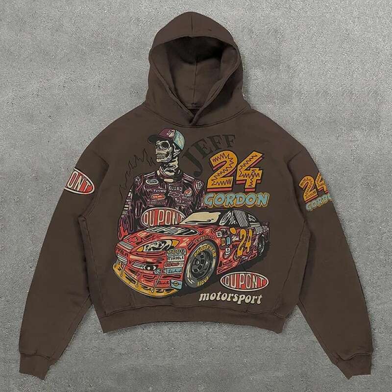 2025 hoodie street fashion trend brand skeleton 3D digital printing casual loose hooded sweatshirt for men
