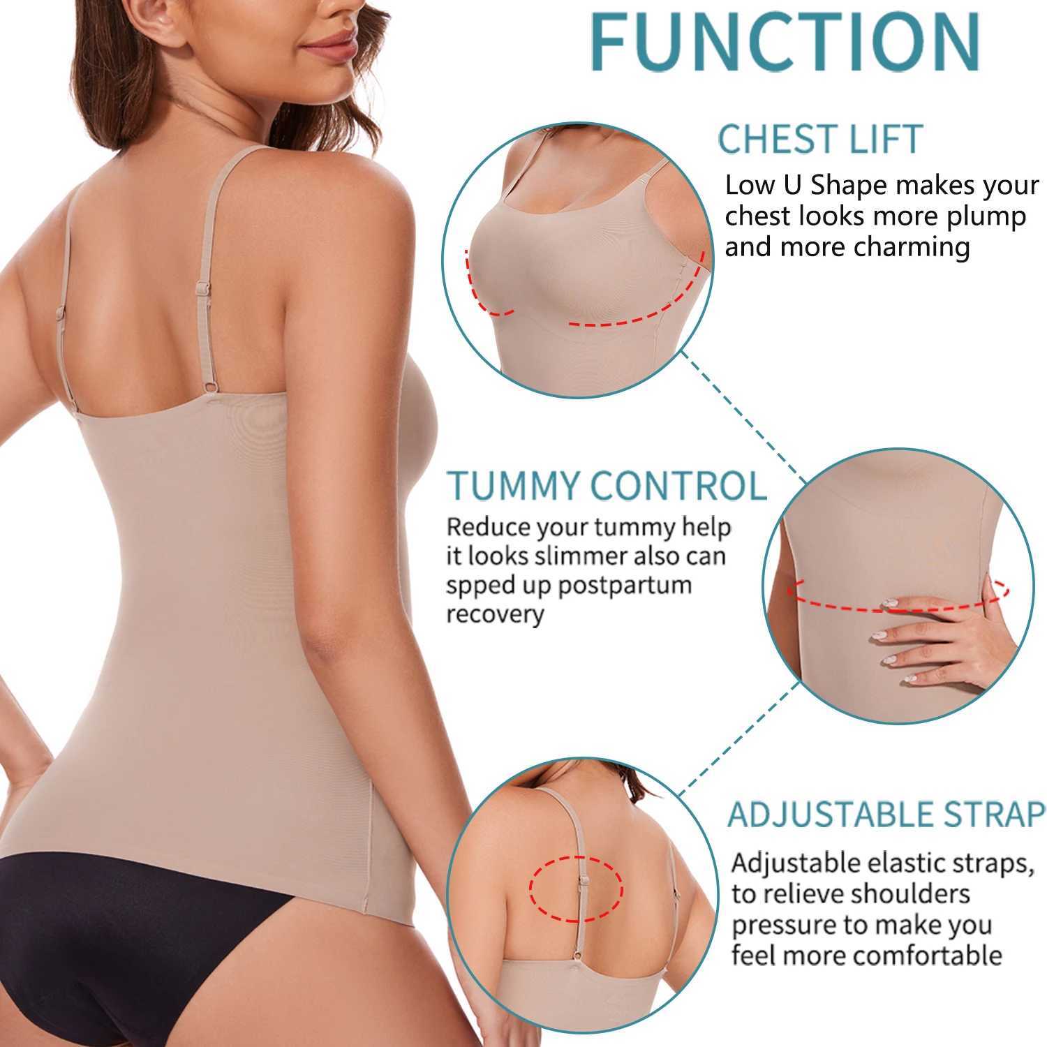 New Tank Tops Camis Women Crew Neck Shapewear Waist Tummy Control Body Camisole Summer Black Nude Smooth Slimming Vest NewXJ250304