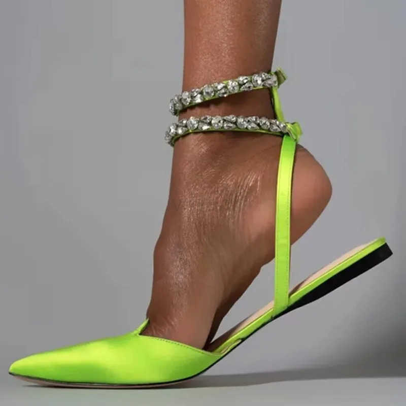 Wens Luxury Pointed Toe Flat Sandals 2025 Summer New Fi Solid Slippers Sexy Party Wedding Shoes for Wen Zapatos Mujer Z250304
