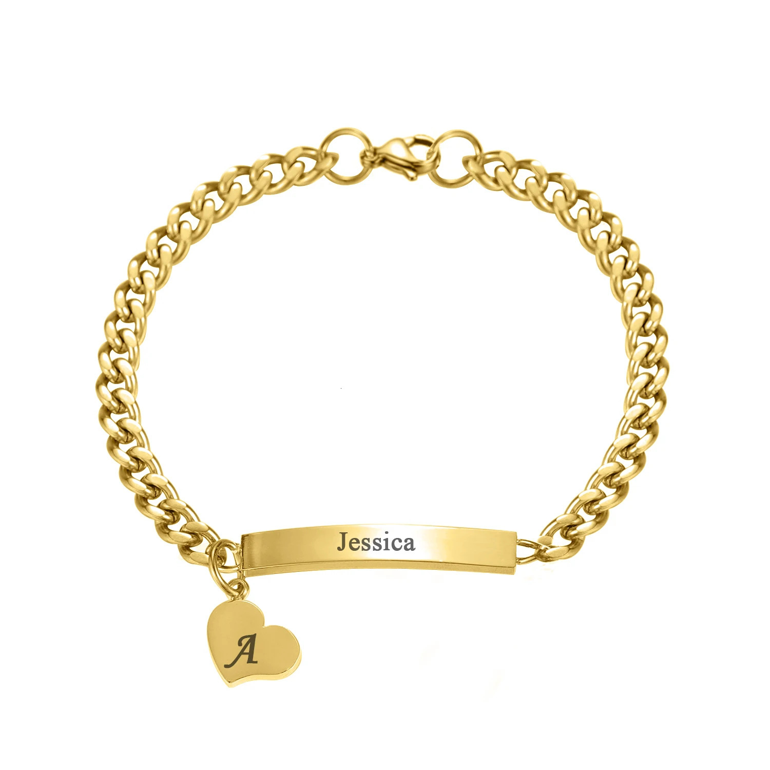 Customized carved name bracelet with baby and childrens style high-quality stainless steel 18K gold-plated commemorative jewelry gift 250304