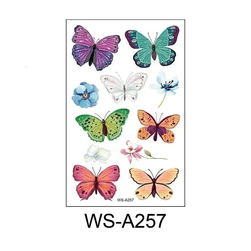3D Butterfly Temporary Tattoo Waterproof Durable Color Arm Wrist Chest Body Stickers 250219