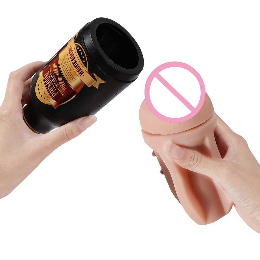 New Arrival Beer-type Airplane Cup Multi-frequency Vibration Male Masturbation Simulation Point Penis Exercise Machine Adult Sex Products Z250304