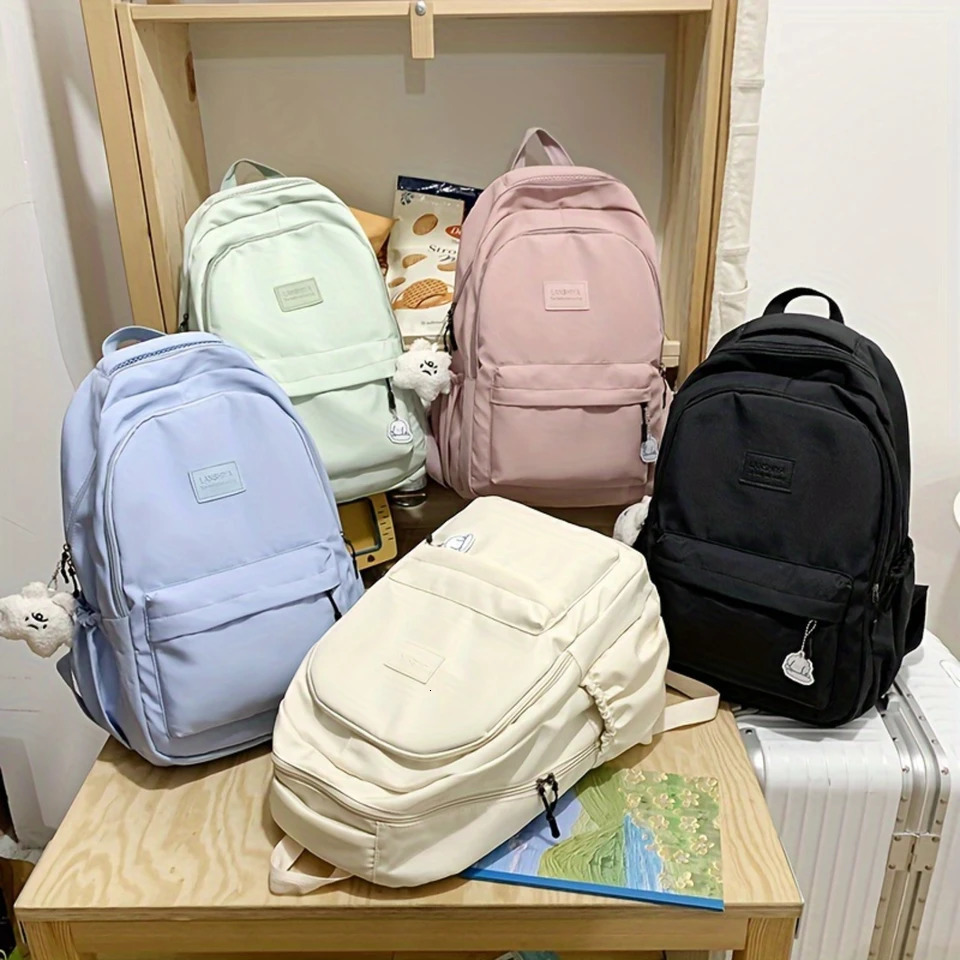 Ship from US Unisex Large Capacity Backpack For Nylon College Style Laptop Travel Bag School Women 250304FBB