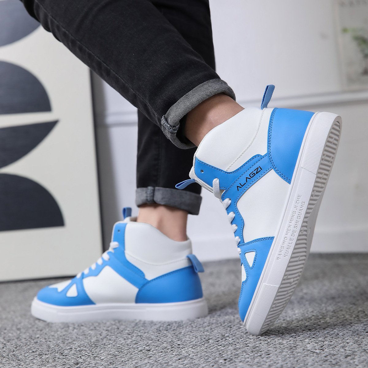 2025 New Designer Shoes Men's And Women's Board Spring And Autumn High Help Student Fashion Versatile Casual Sports Shoes White Women's