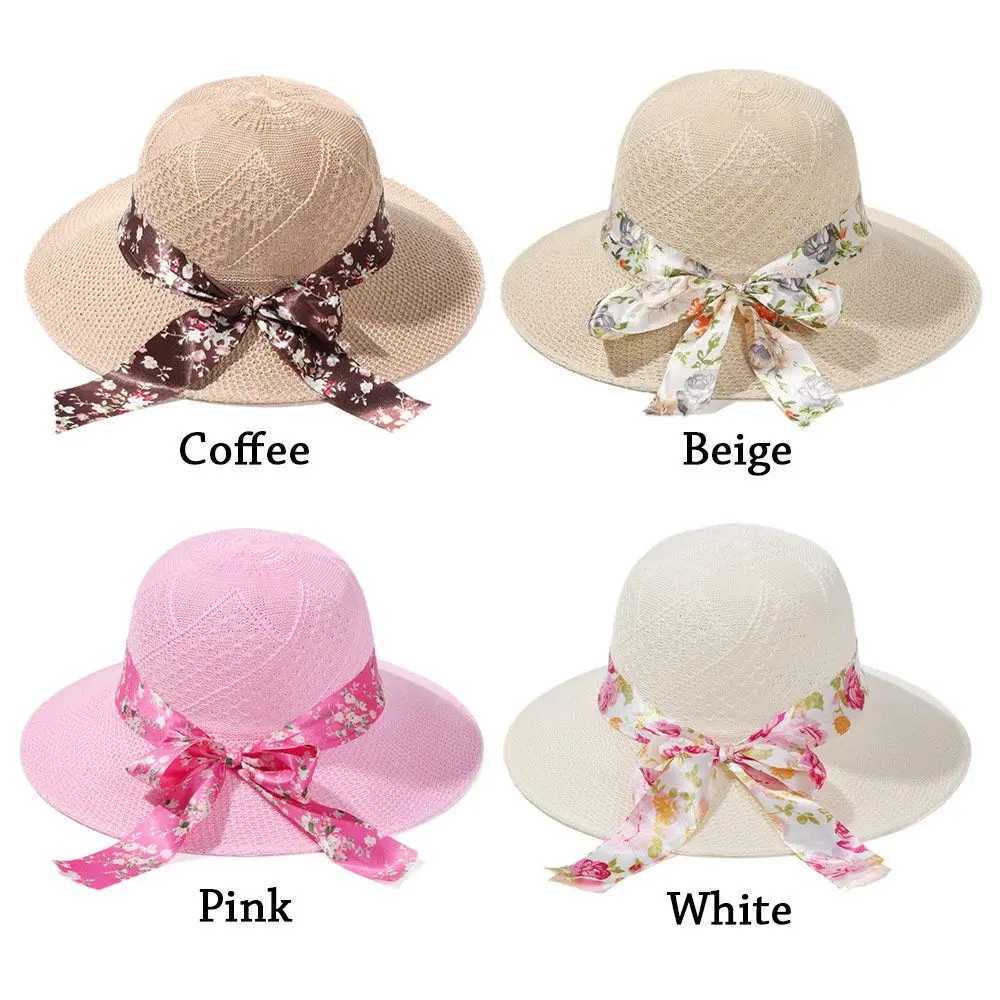 Beach ladies fashionable summer womens hats womens sun hats ribbon fisherman hats womens Str hats La casual sun hatsXJ250304