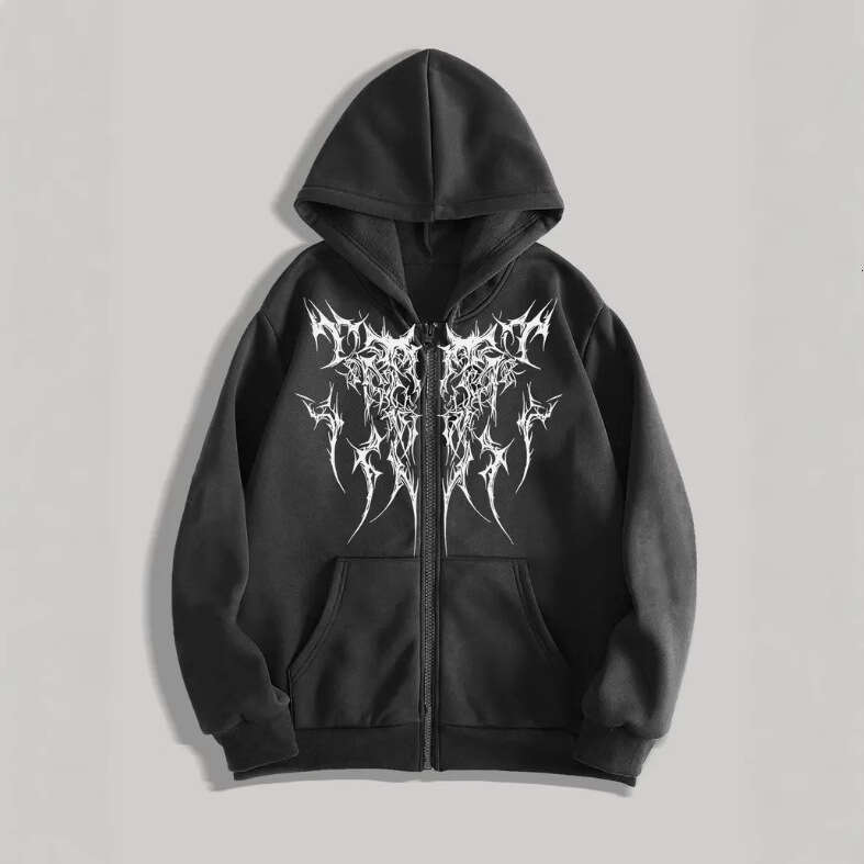 Y2K Punk Digital Printed Casual American Gothic Couple Sports Hoodie gift for man