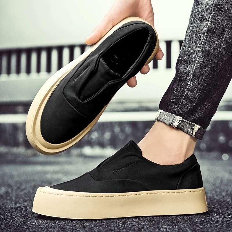 Canvas Summer Platform Casual Sneakers Man en Vulcanized For New Walking Loafers Men Slip On Shoes Green