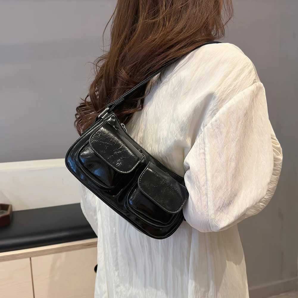 Elegant red shoulder bag womens small handbag PU leather handbag womens wallet Y2K womens casual clutch handbag Z250303