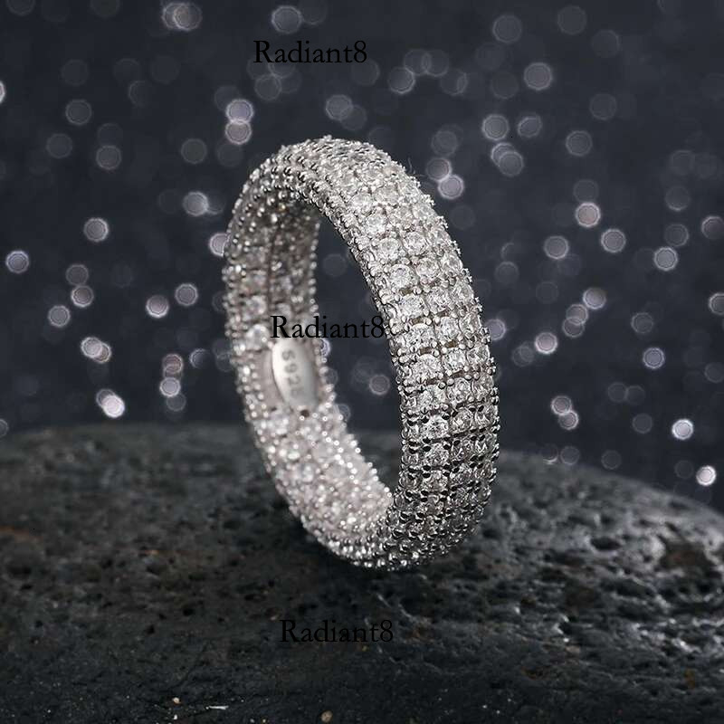 Hip Hop Real Sterg Stamp Ring Full Cubic Zircon Gold Charm Jewelry Punk Male Women Finger Rings Size 7-10 Unisex