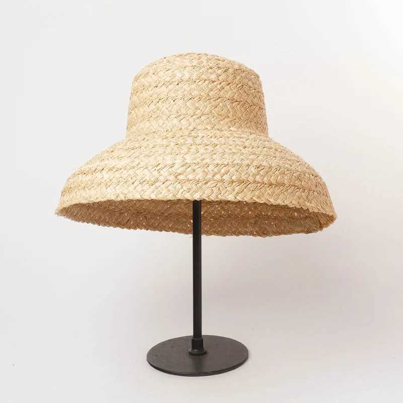 New Fashion Women Wide Brim Raffia C Women Vacation Beach Hats Flat Top Str Hat Summer Sun C Ladies UV Bucket HatXJ250304