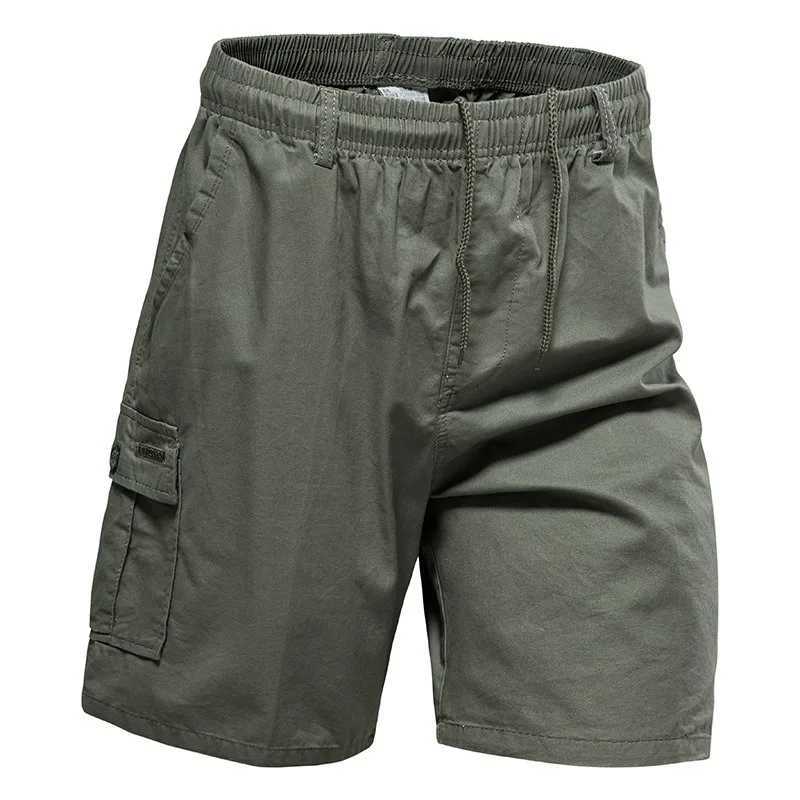 Summer Sports Shorts Mens Capris Work Clothes Multiple Pockets Loose Fit Oversized Casual Pants Pure Cotton Beach PantsT250304
