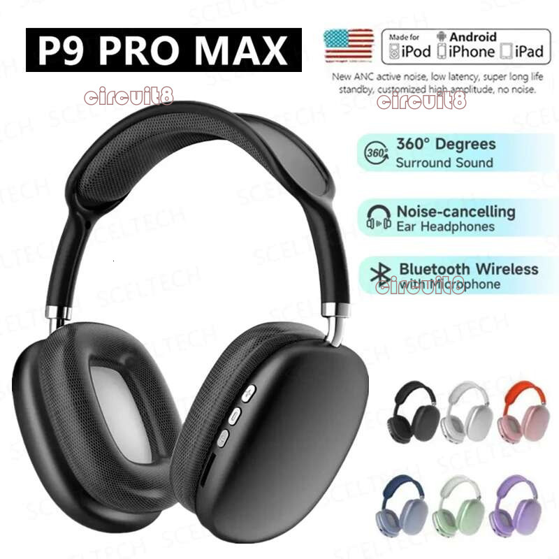 NEW P9 Pro Max Air Wireless Bluetooth Headphones Noise Cancelg Earphones Mic Pods Over Ear Sports Gaming Headset