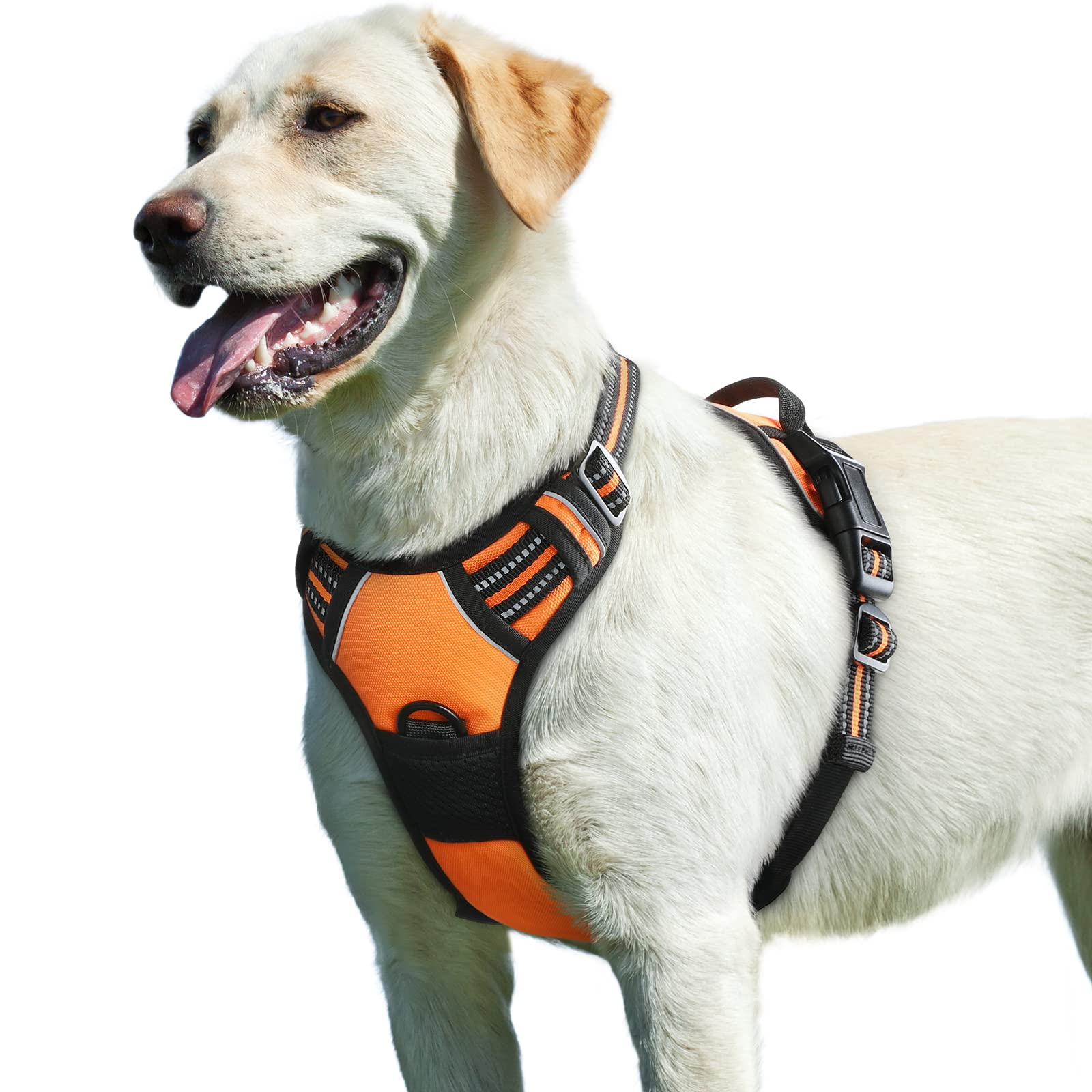 Pet Harness for Large Dogs No Pull Service No Choke Collar Reflective Vest Easy Control Handle Comfortable for Outdoor Walking