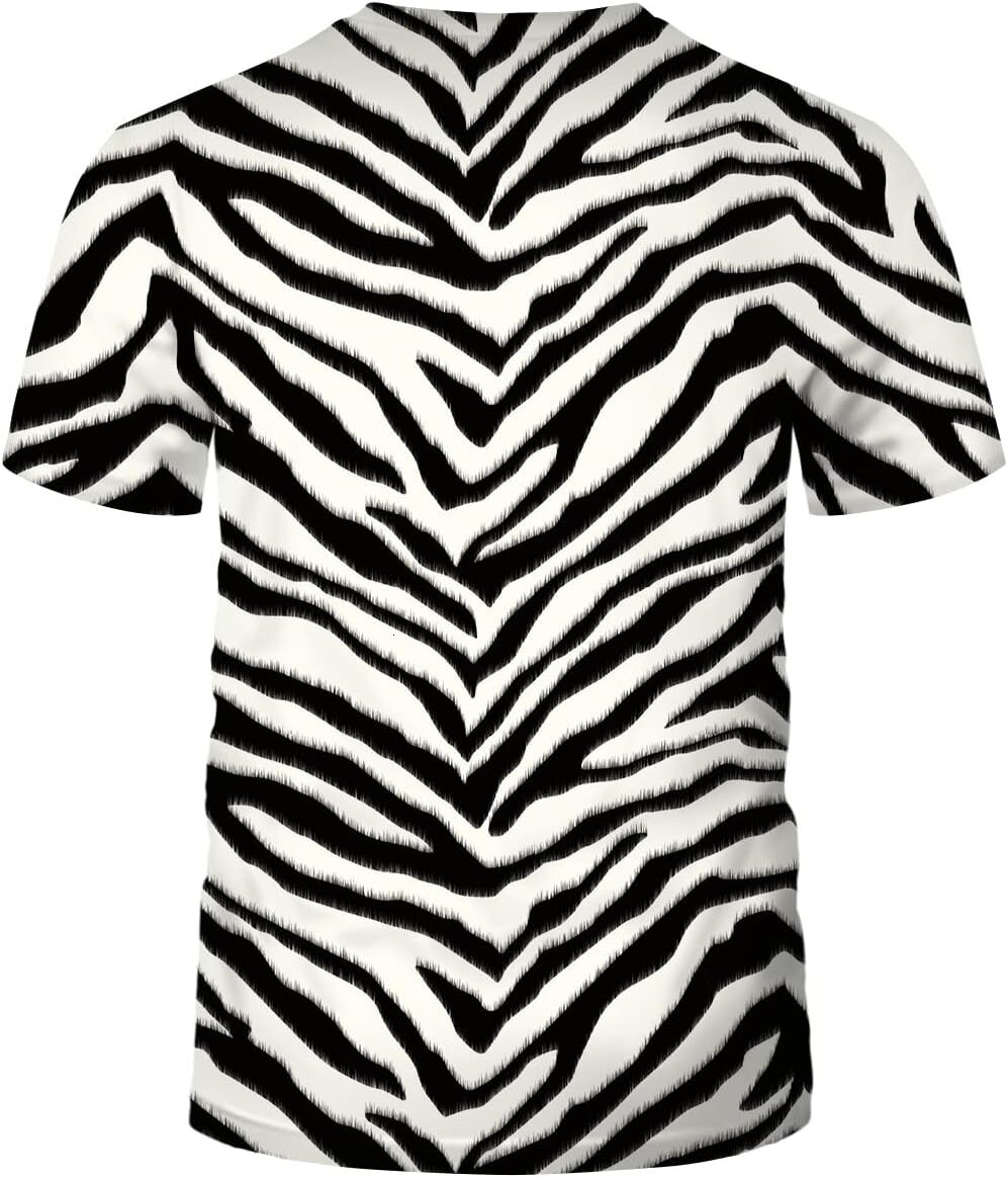 Mens T shirt Men's Zebra Print Novelty Short Sleeve T-Shirt tee Casual tops summer clothes Fashion patterns