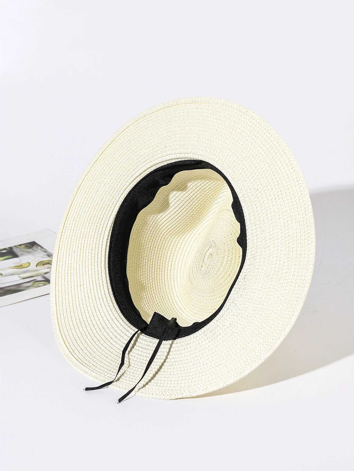 Summer hats mens and womens white wide brimmed Panama hats youth street pats vacation belt small top hat everything up sun visXJ250304