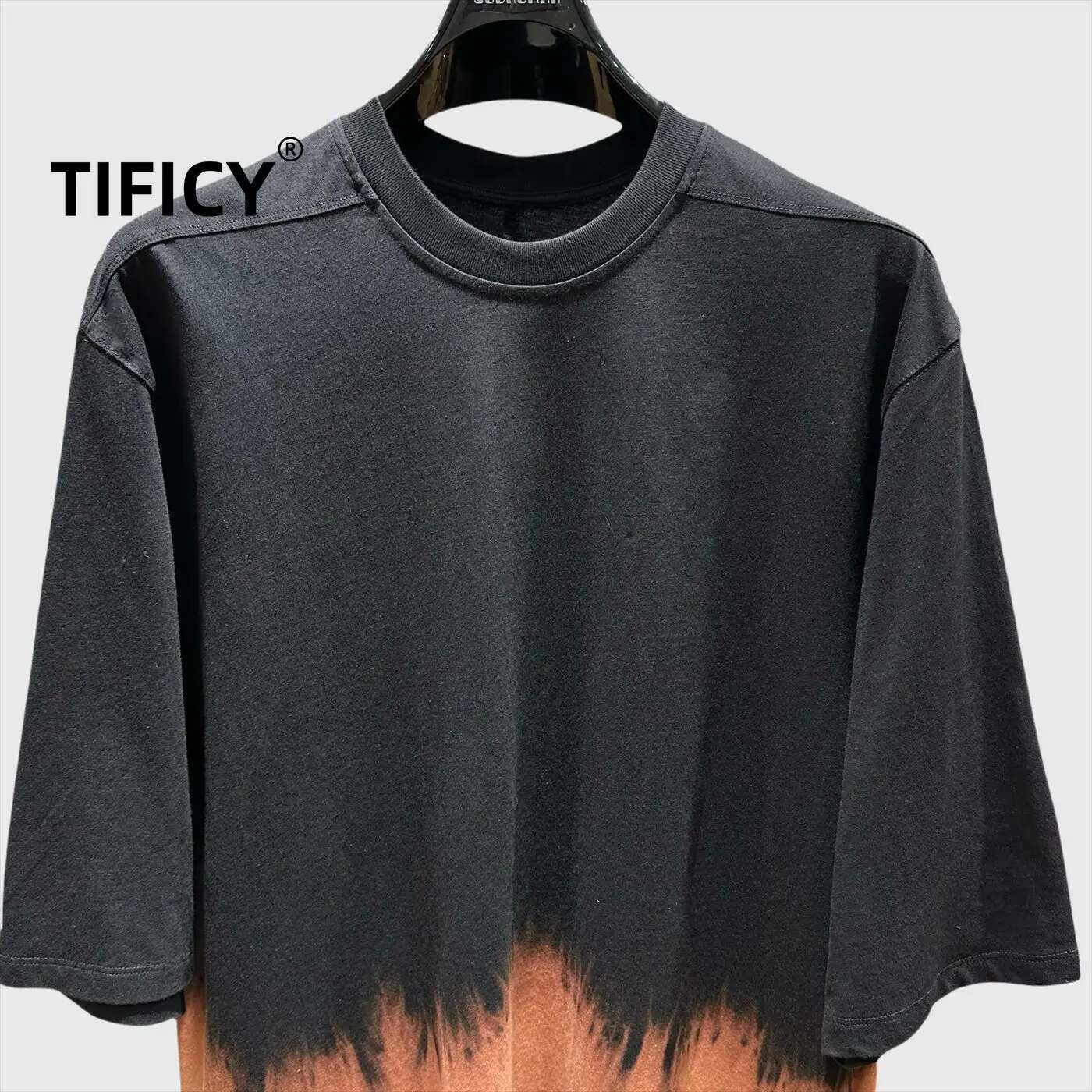 OR Dark High Street Summer Men's Tie Dye Wasteland Style Blend Design Sense Unisex Loose Short Sleeved T-Shirt Tops