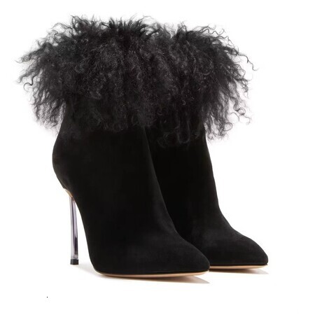 Ins Fashion Show Electroplating And Fairy Plush Short Women's Shoes Ankle Boots