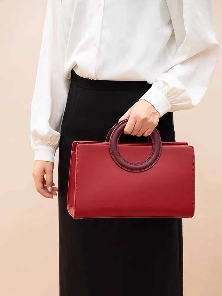 High Quality Textured Leather Sexy Red Color Tote Bag Fashion Womens Handbag Lady Purse Shoulder Messenger Bag Wedding Bag Z250303