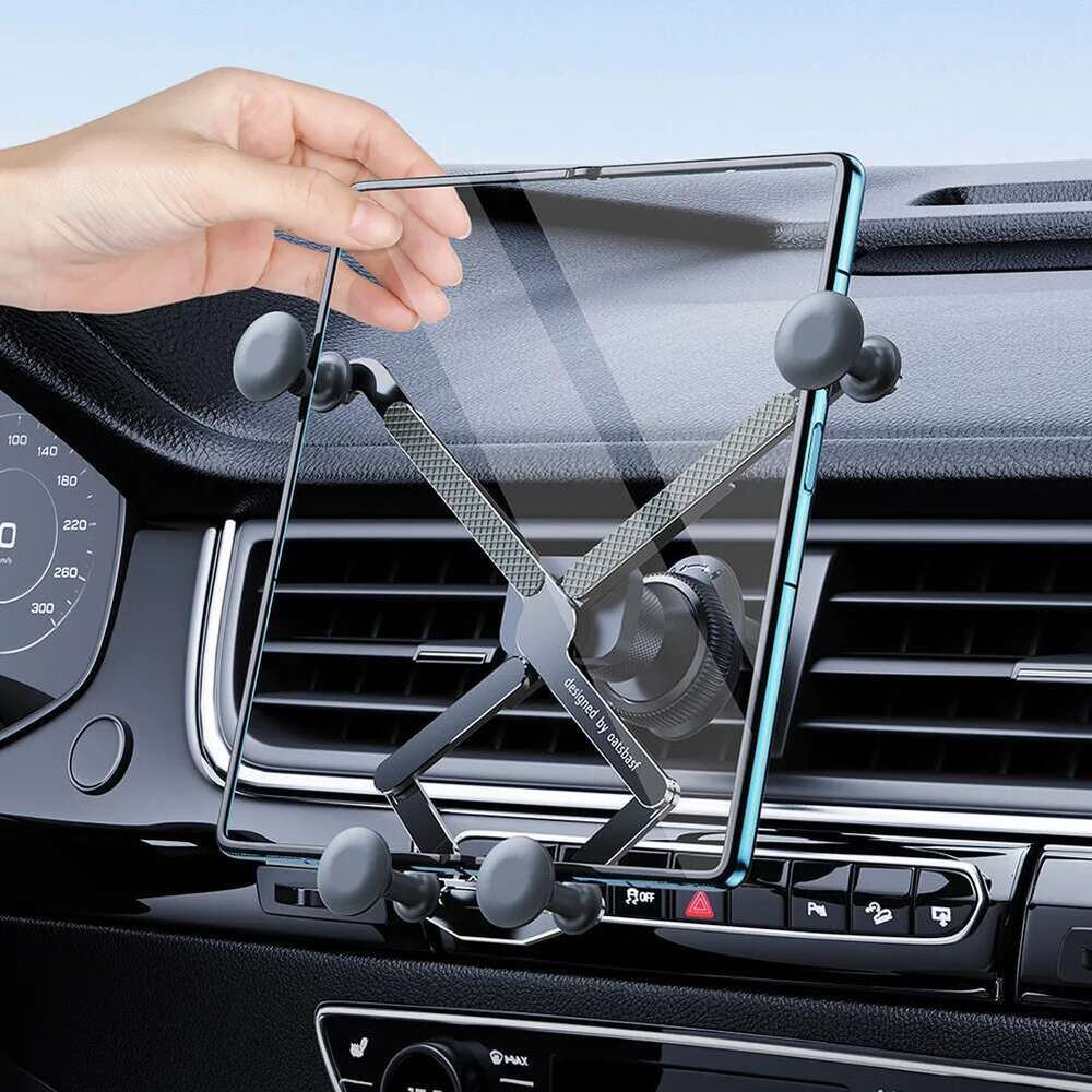 Gravity Holder Retractable Metal Phone Stand for Samsung Galaxy Z Fold 5/iPhone15 /iPad Tablet GPS Mount in Car