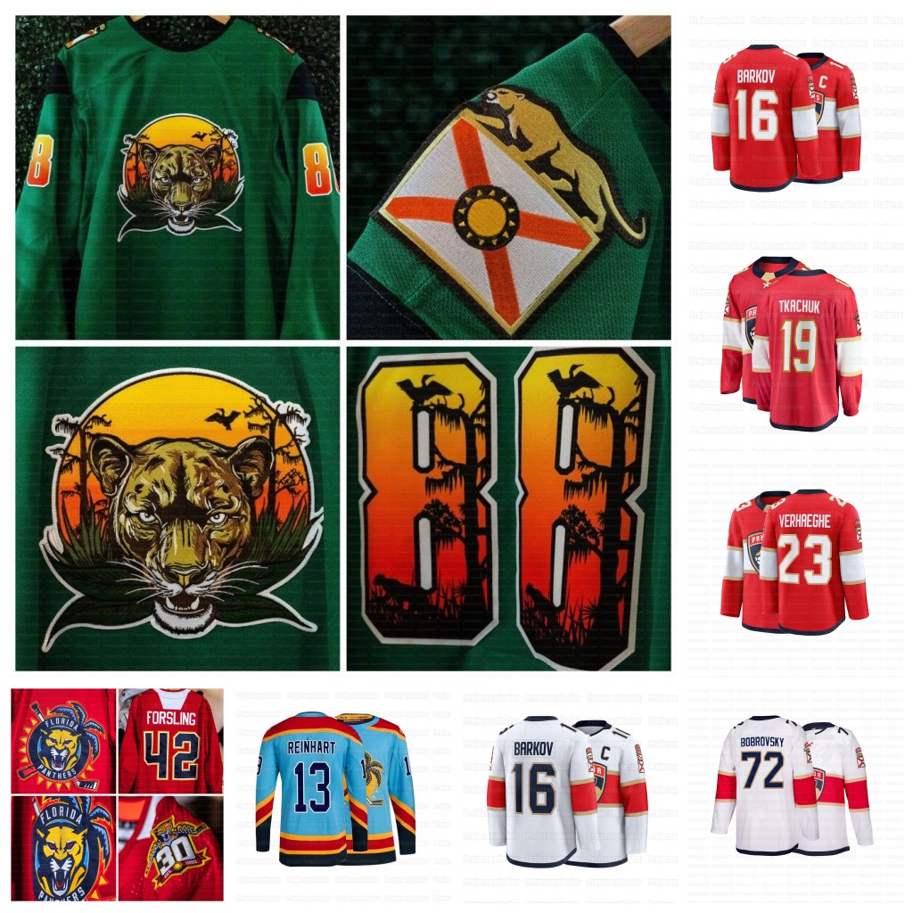 63 Brad Marchand Matthew Tkachuk 2024 Conservation Night Jerseys Panthers Sam Bennett Sergei Bobrovsky Barkov Cousins Verhaeghe Reinhart Tarasenko Jones