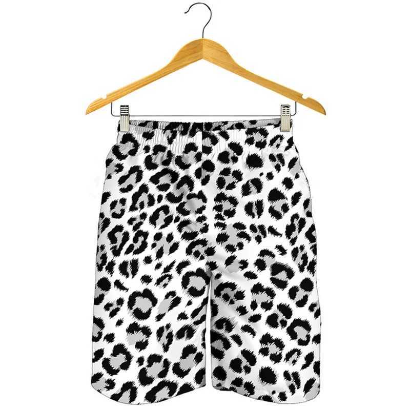 Streetwear Hip Hop Style Shorts For Men 3D Printing Unique Leopard Short Pants Animal Skin Pattern Summer Harajuku Board ShortsT250304