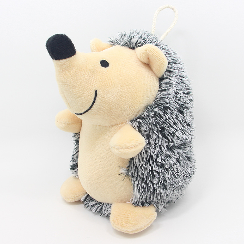 Plush Hedgehog Dog Toys, Squeaky Cute Hedgehog Dog Chewing Toy for Small and Medium Dogs Keep Your Puppy Busy with A Have Sound Interactive Pet Toys E