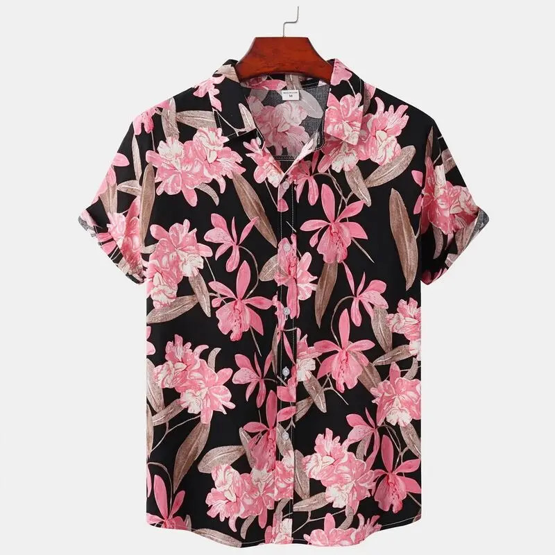 High fashion retro sports mens party sunflower pattern shirt lapel button shirt casual yellow sunflower mens shirt 250227