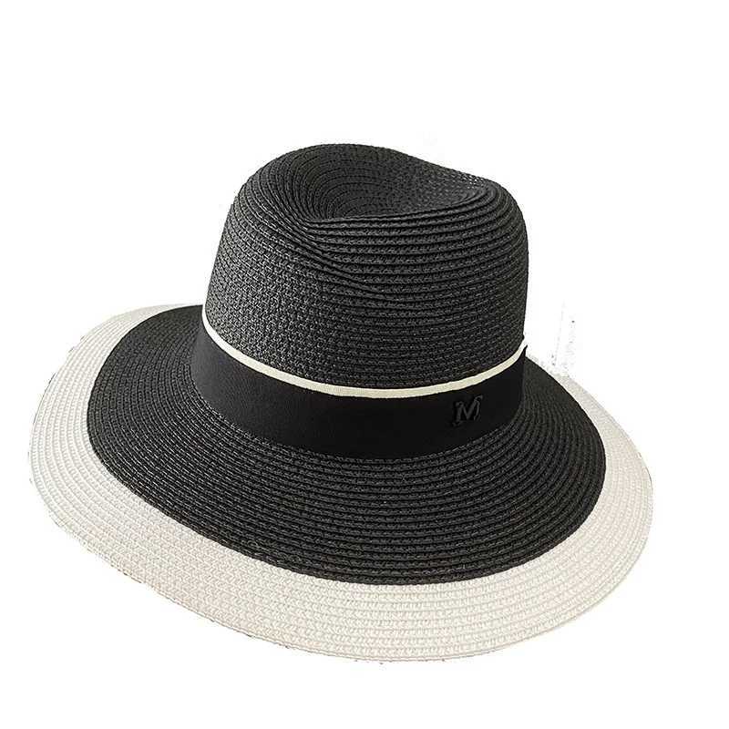 Womens summer flat-top sun hat Fashion hollow vintage str hat Hand-woven summer travel sun hatXJ250304