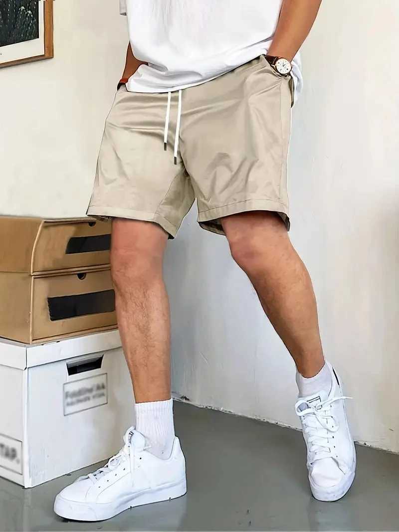 US Oversized 5XL Summer Solid Shorts Men Big Size Elastic Waist Men Shorts Outwear Black Casual Beach Chubby Shorts Men 50 52T250304
